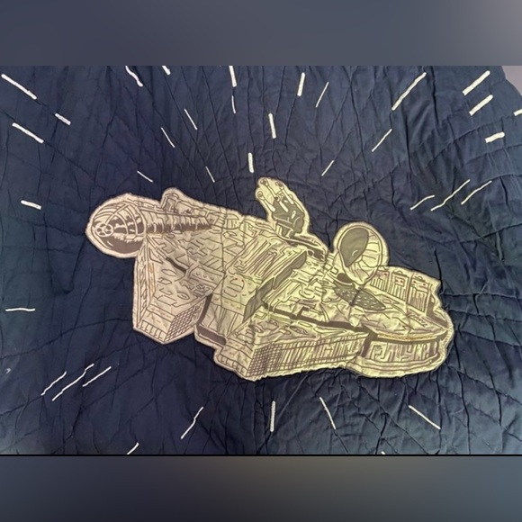 Pottery Barn Star Wars Quilt Millennium Full Size Blue White Gray - Picture 4 of 6